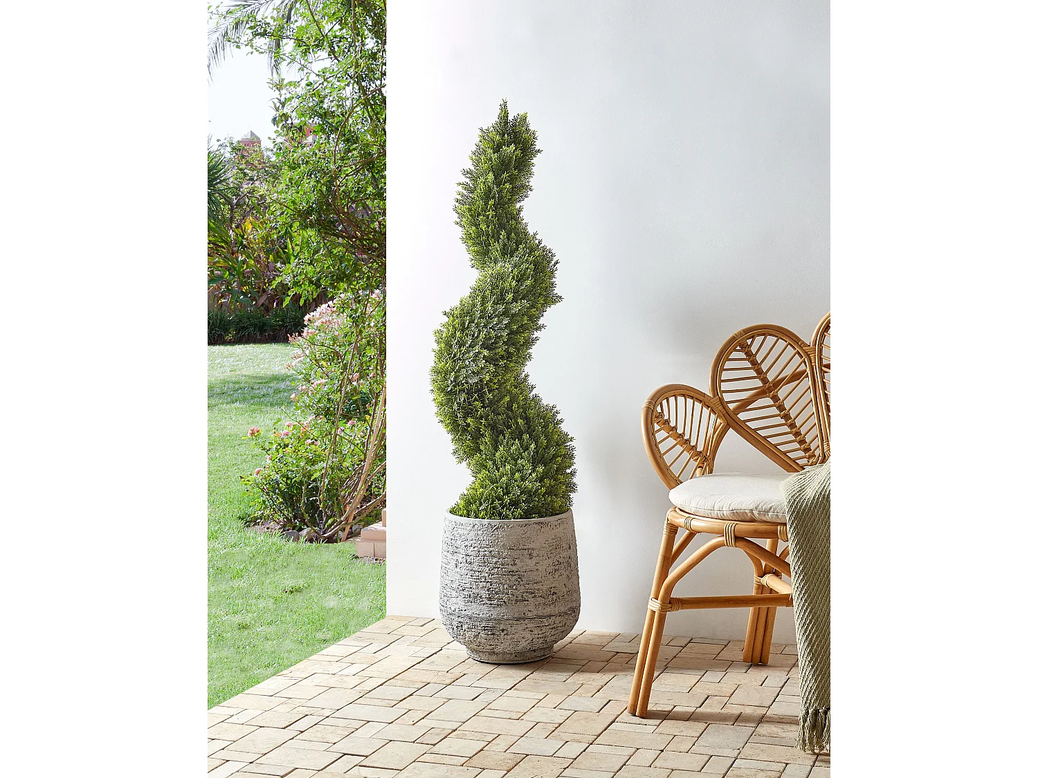 Kunstpflanze im Blumentopf 126 cm CYPRESS SPIRAL TREE