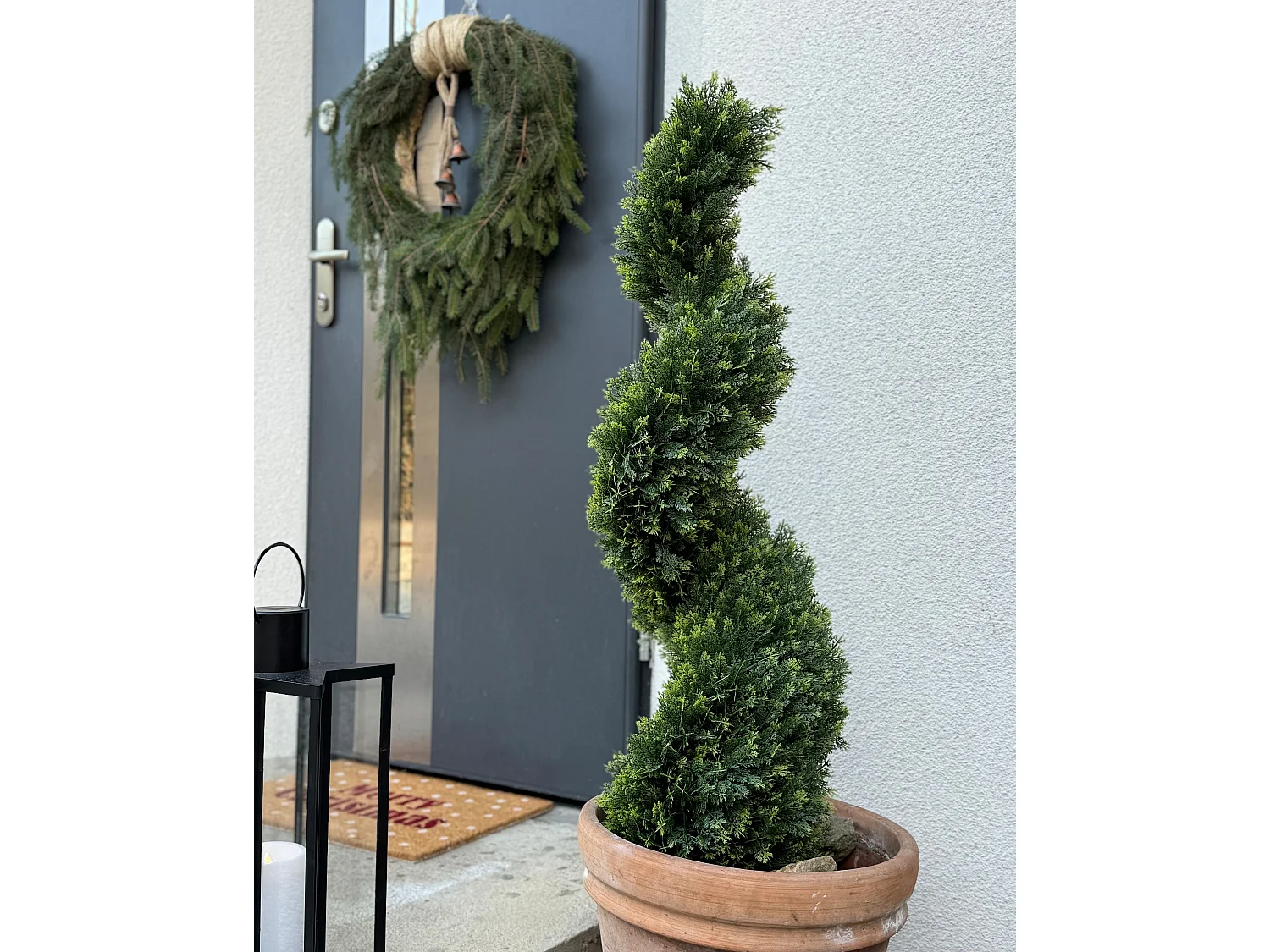 Kunstpflanze im Blumentopf 126 cm CYPRESS SPIRAL TREE
