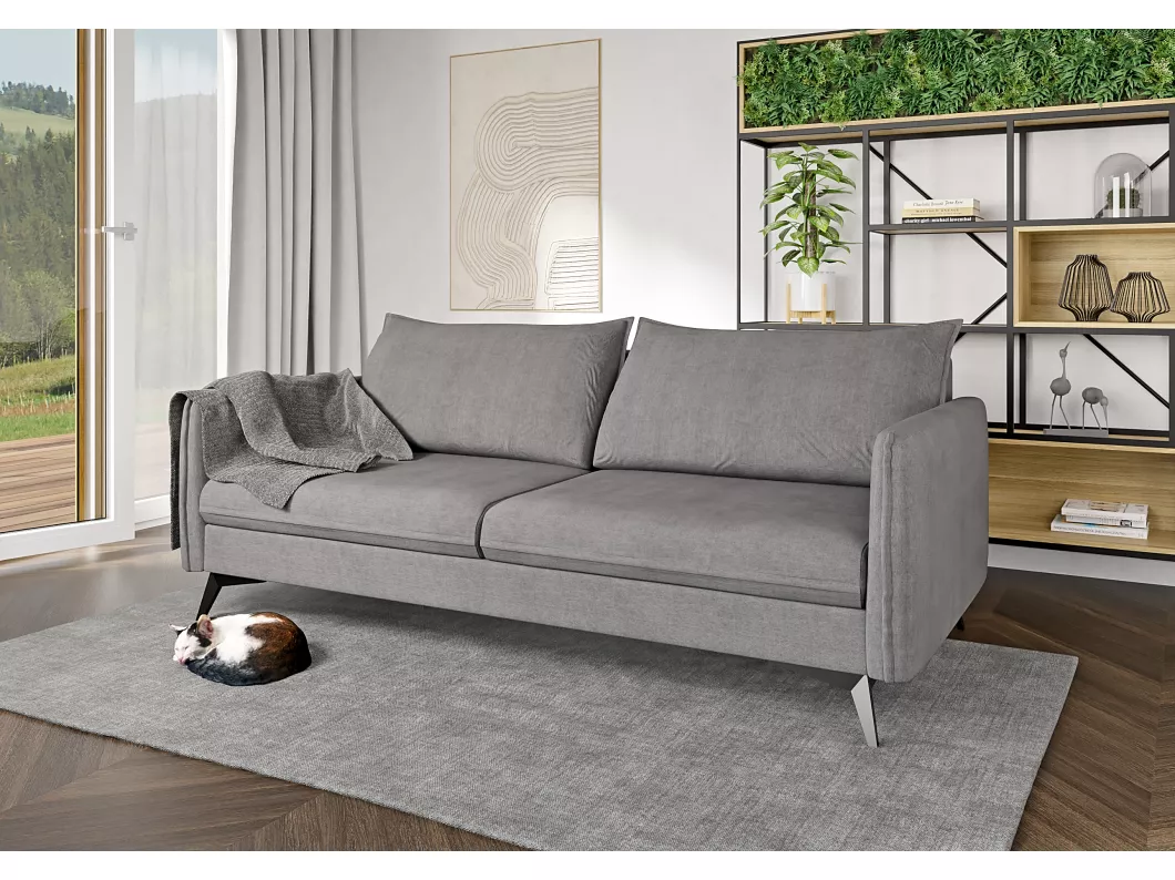 Kauf Unique Modernes Sofa 3-Sitzer Harris mit Schwarz Metall Füßen