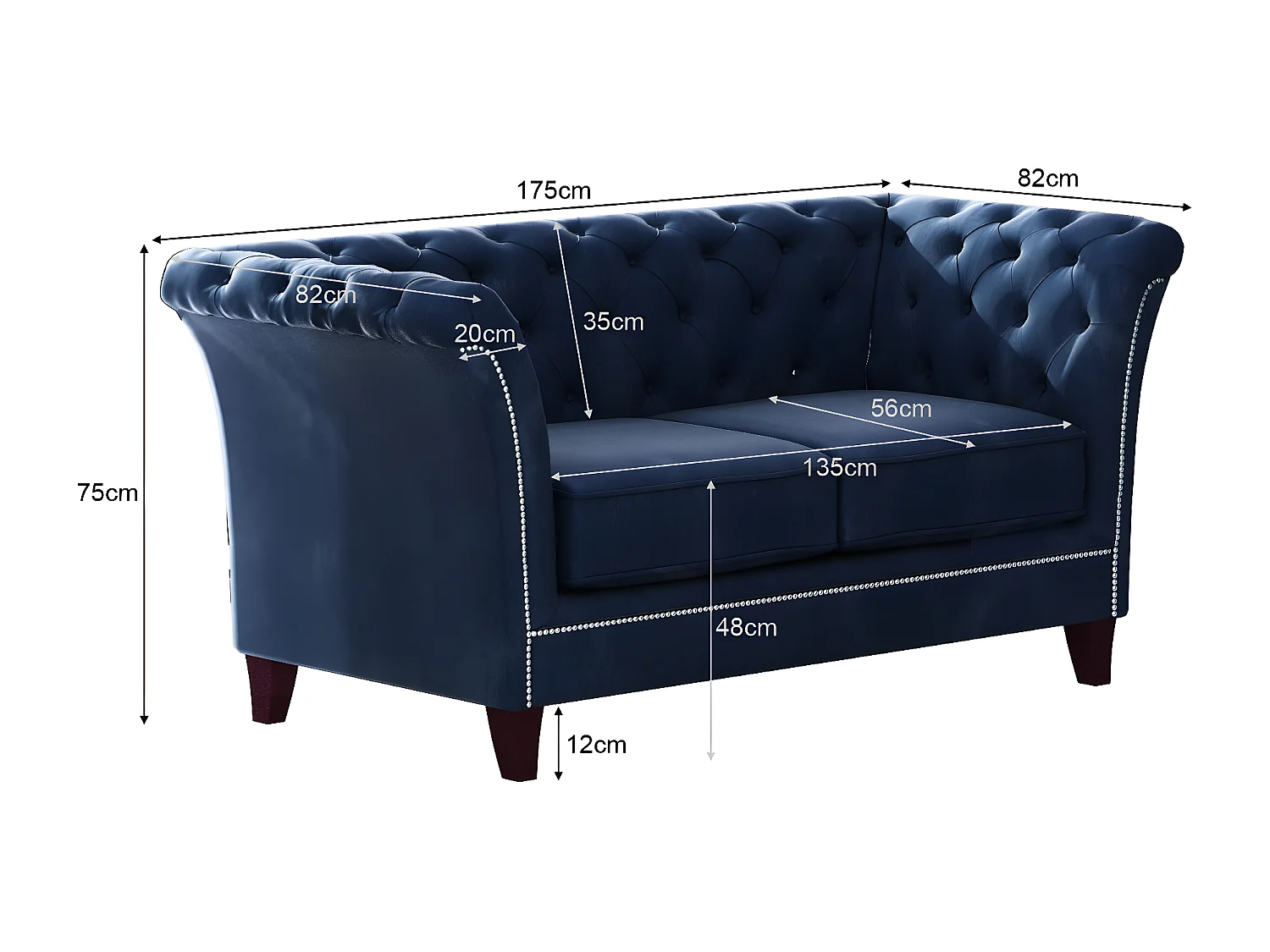 Cohen 2-Sitzer Chesterfield Sofa