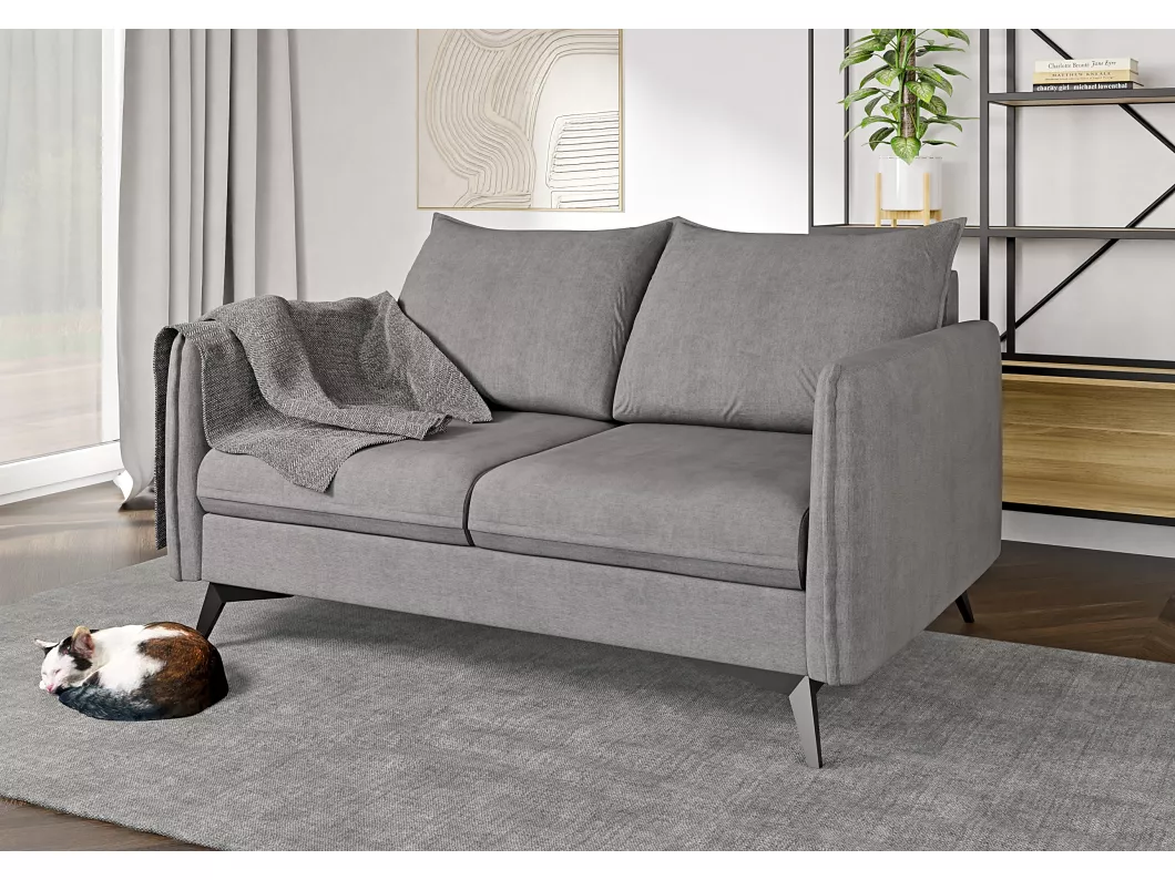 Kauf Unique Modernes Sofa 2-Sitzer Harris mit Schwarz Metall Füßen