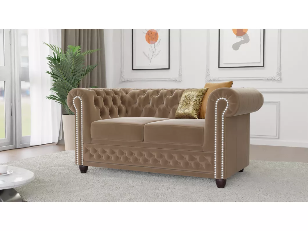 Kauf Unique Liv 2-Sitzer Chesterfield Sofa Samt Bezug