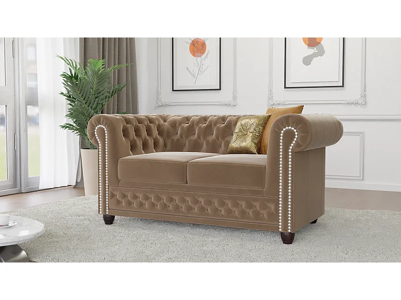 Liv 2-Sitzer Chesterfield Sofa Samt Bezug