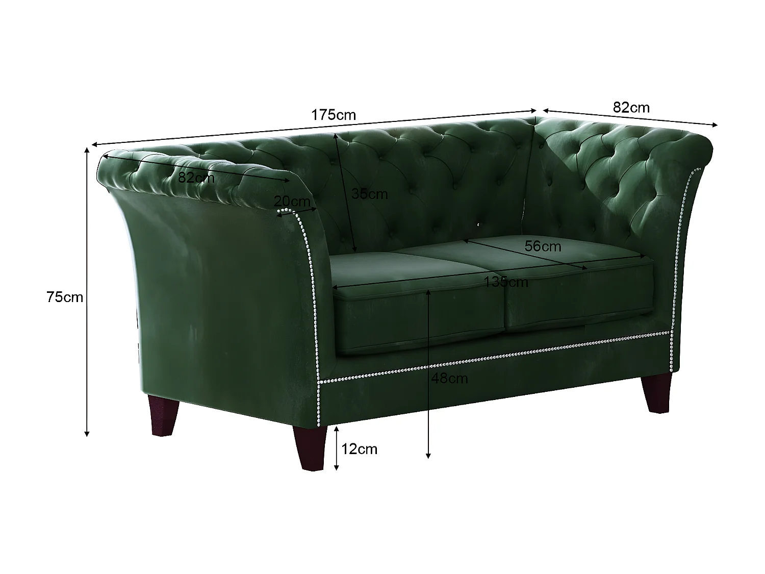 Cohen 2-Sitzer Chesterfield Sofa