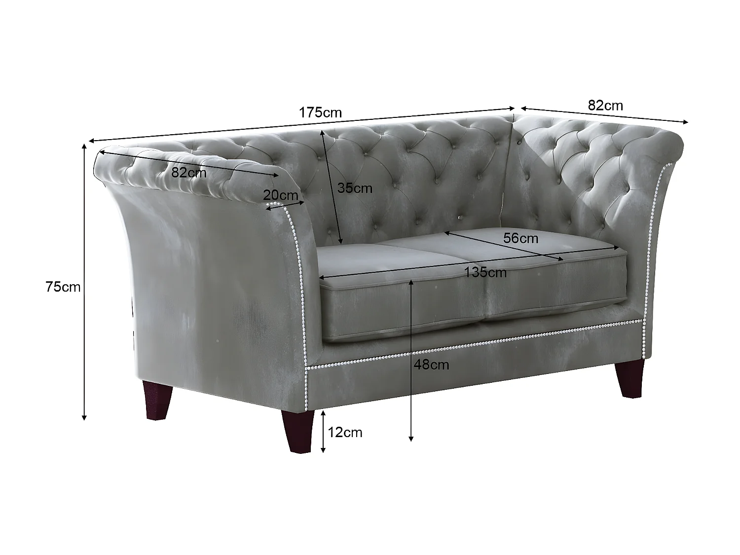 Cohen 2-Sitzer Chesterfield Sofa