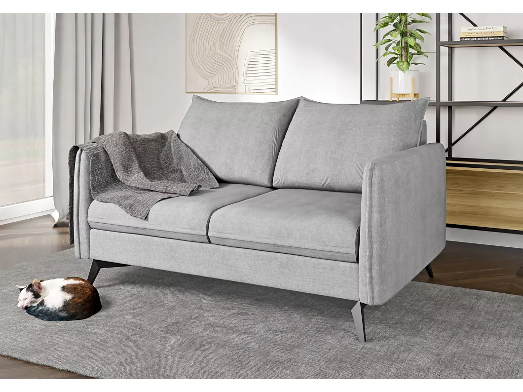 Kauf Unique Modernes Sofa 2-Sitzer Harris mit Schwarz Metall Füßen