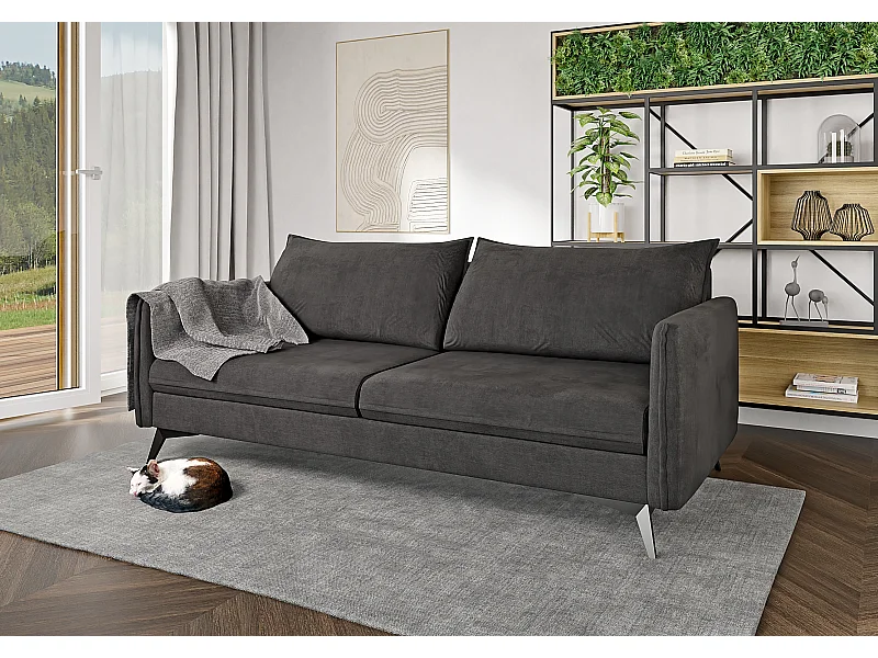 Modernes Sofa 3-Sitzer Harris mit Schwarz Metall Füßen