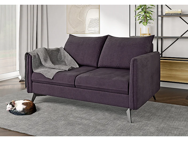 Modernes Sofa 2-Sitzer Harris mit Schwarz Metall Füßen