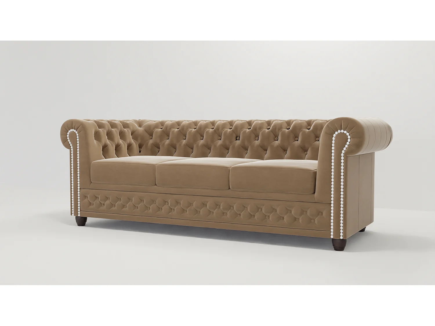 Liv 3-Sitzer Chesterfield Sofa Samt Bezug