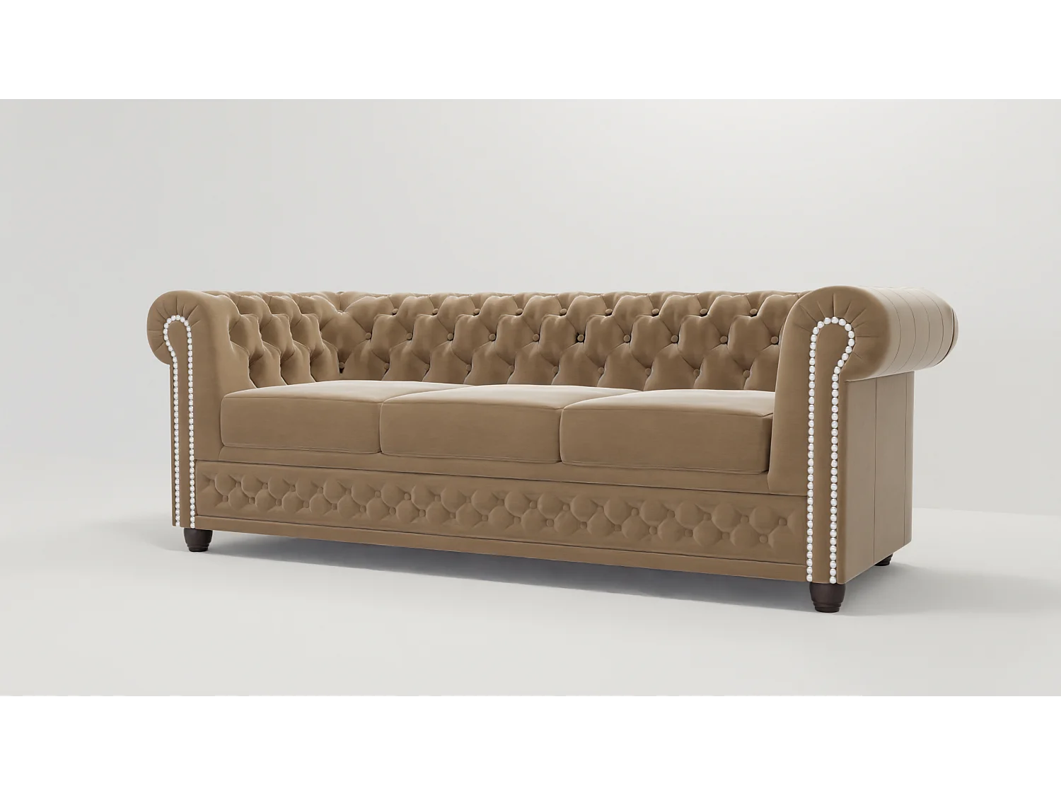 Liv 3-Sitzer Chesterfield Sofa Samt Bezug