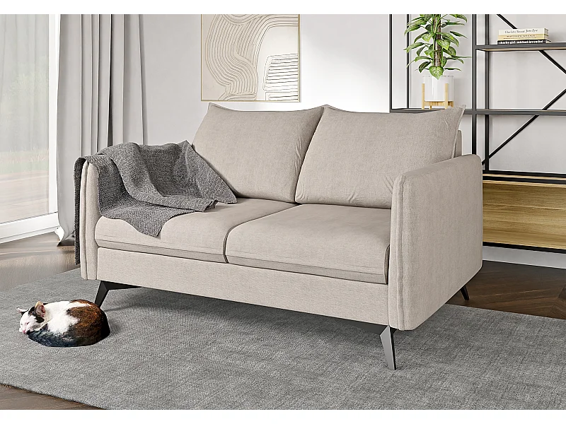 Modernes Sofa 2-Sitzer Harris mit Schwarz Metall Füßen