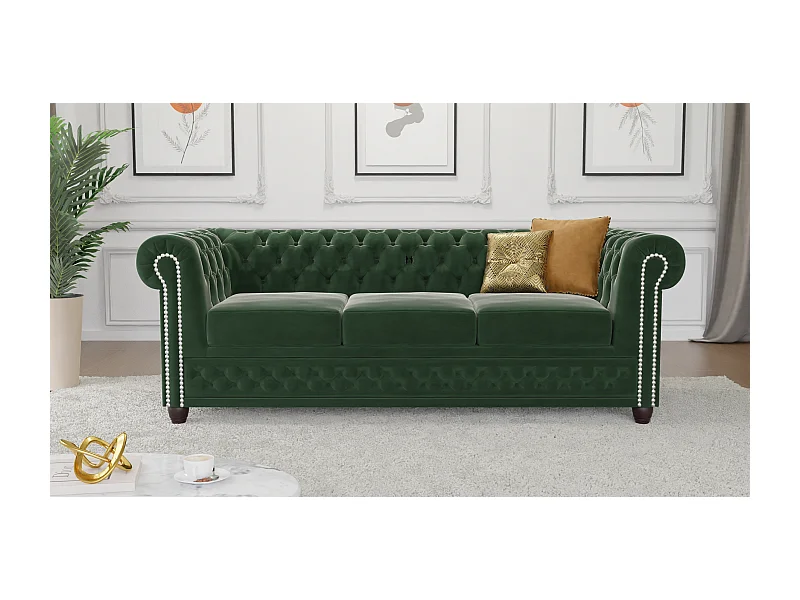 Liv 3-Sitzer Chesterfield Sofa Samt Bezug