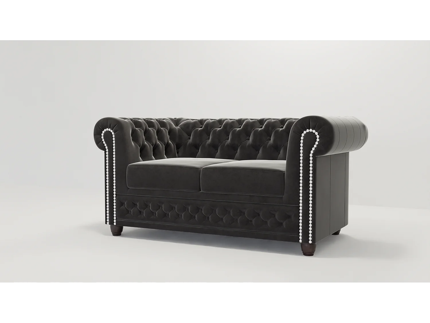 Liv 2-Sitzer Chesterfield Sofa Samt Bezug