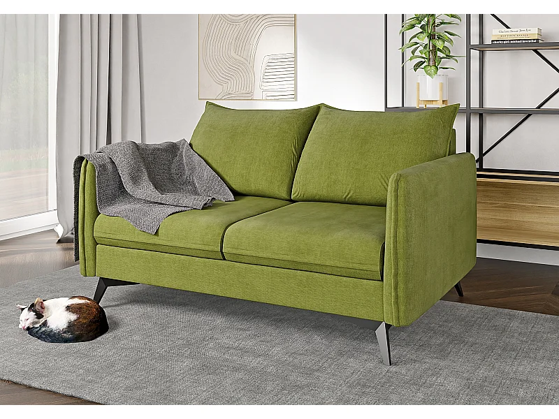 Modernes Sofa 2-Sitzer Harris mit Schwarz Metall Füßen