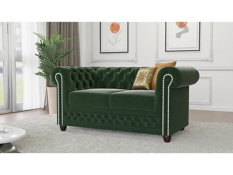 Liv 2-Sitzer Chesterfield Sofa Samt Bezug