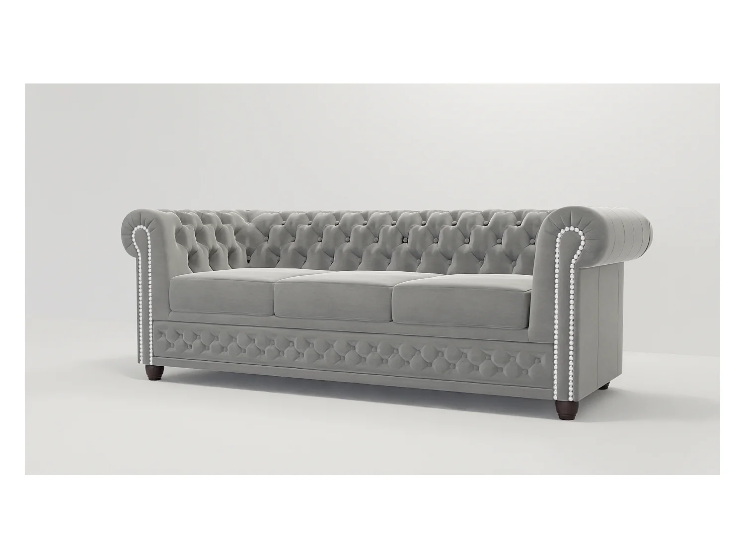 Liv 3-Sitzer Chesterfield Sofa Samt Bezug