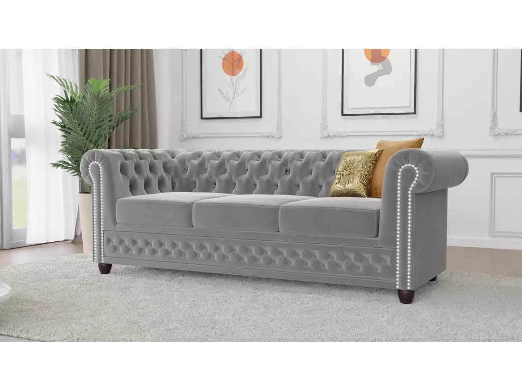 Kauf Unique Liv 3-Sitzer Chesterfield Sofa Samt Bezug