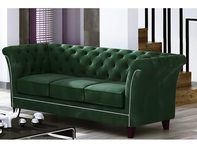 Uma 3-Sitzer Chesterfield Sofa