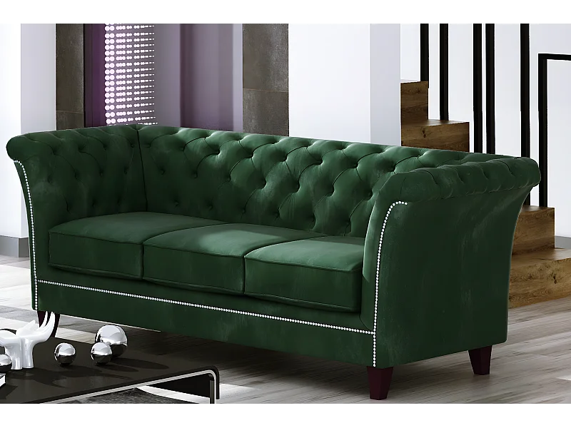 Uma 3-Sitzer Chesterfield Sofa