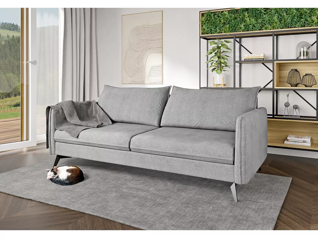 Kauf Unique Modernes Sofa 3-Sitzer Harris mit Schwarz Metall Füßen