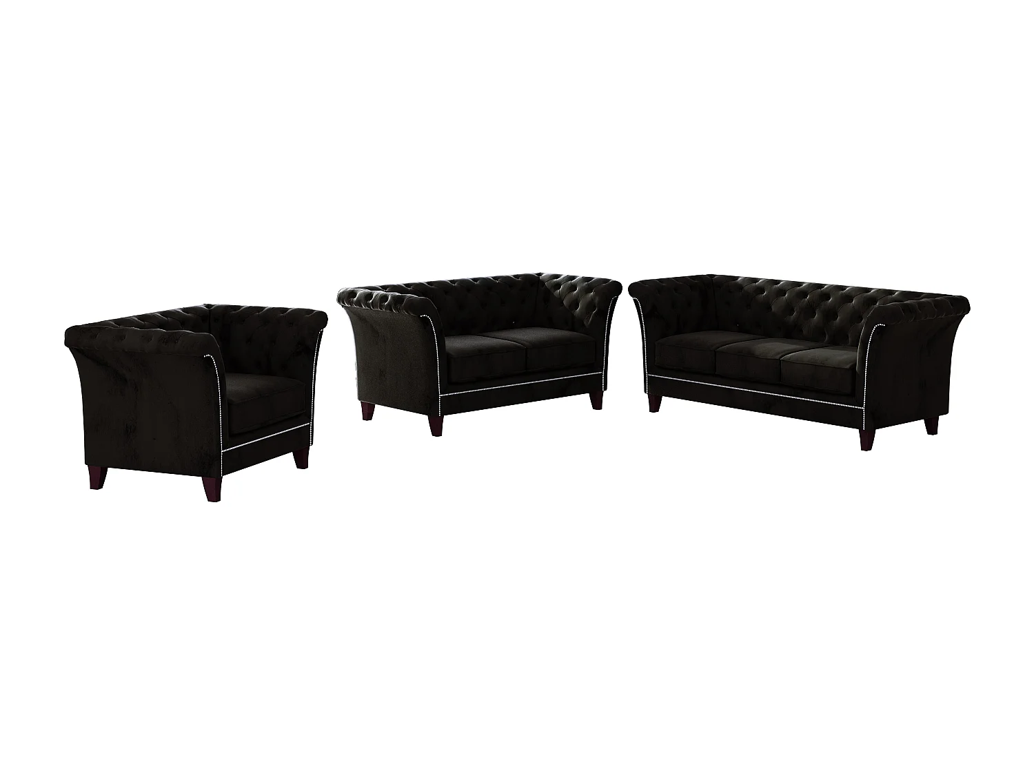 Uma 3-Sitzer Chesterfield Sofa