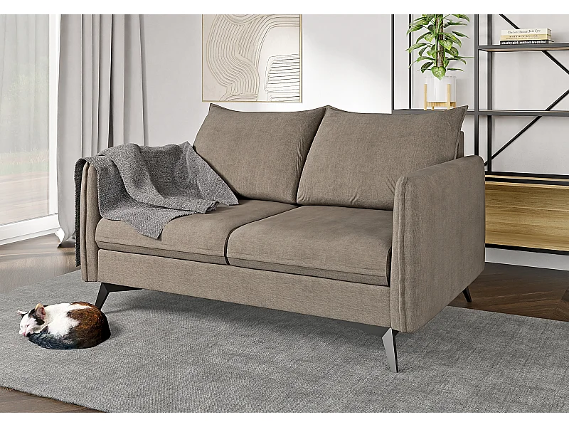 Modernes Sofa 2-Sitzer Harris mit Schwarz Metall Füßen
