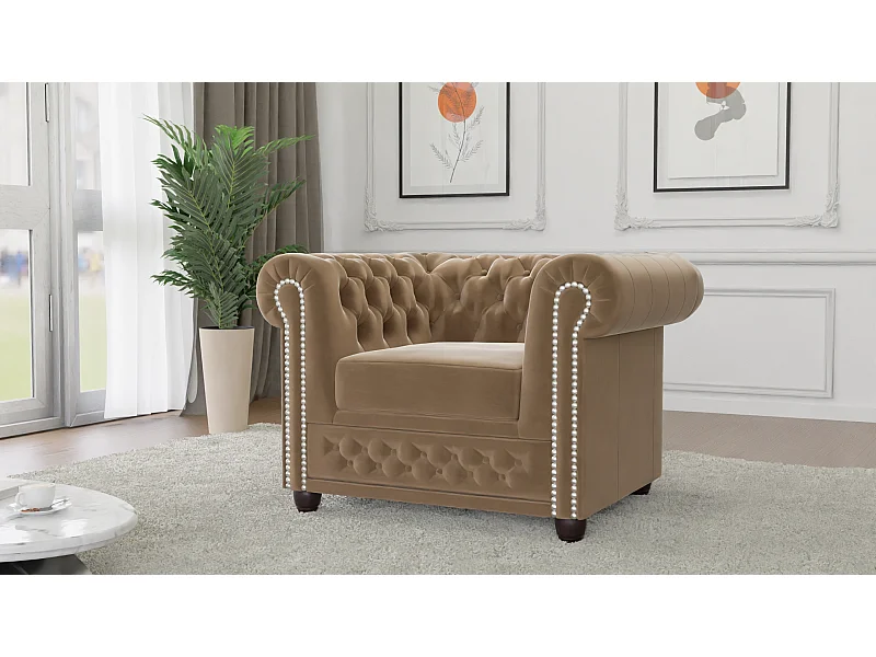 Liv Chesterfield Sessel Samt Bezug