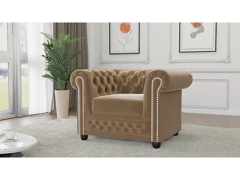 Liv Chesterfield Sessel Samt Bezug