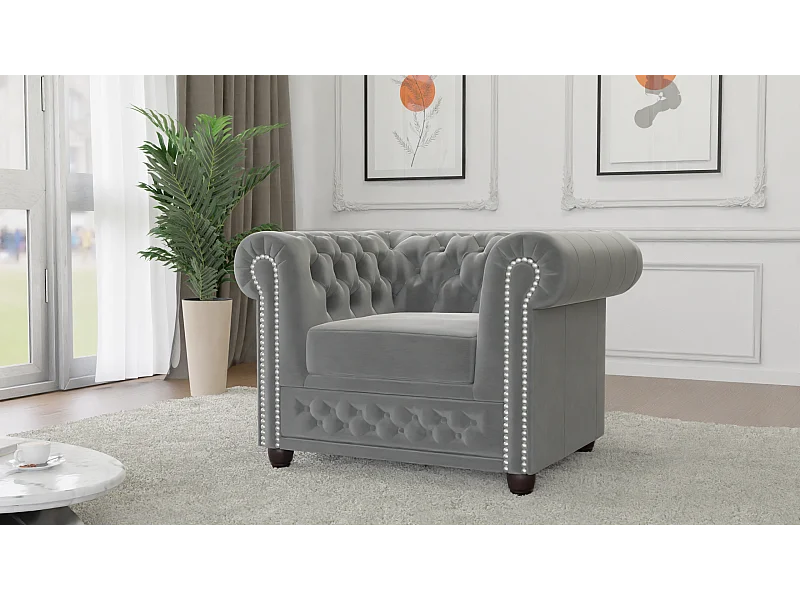 Liv Chesterfield Sessel Samt Bezug