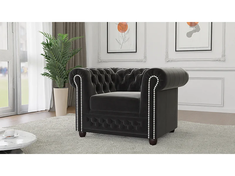 Liv Chesterfield Sessel Samt Bezug