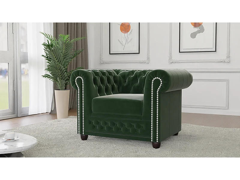 Liv Chesterfield Sessel Samt Bezug