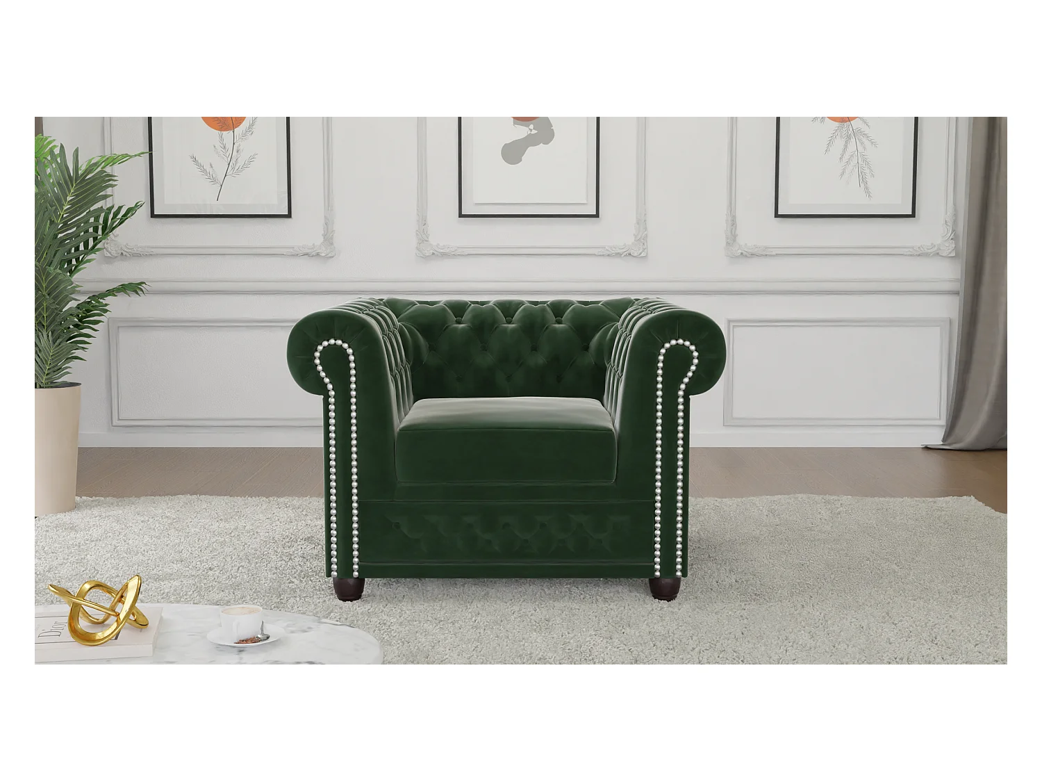 Liv Chesterfield Sessel Samt Bezug