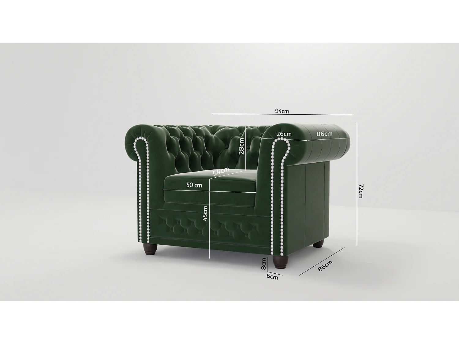 Liv Chesterfield Sessel Samt Bezug