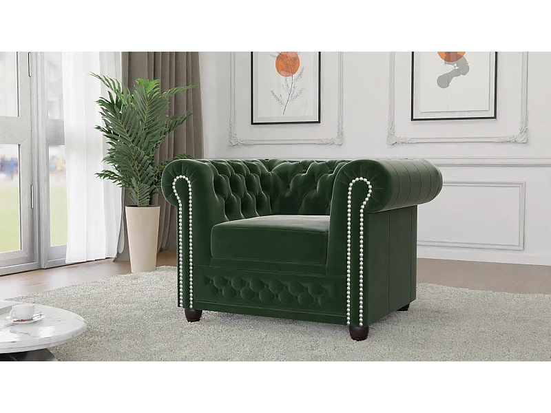 Liv Chesterfield Sessel Samt Bezug