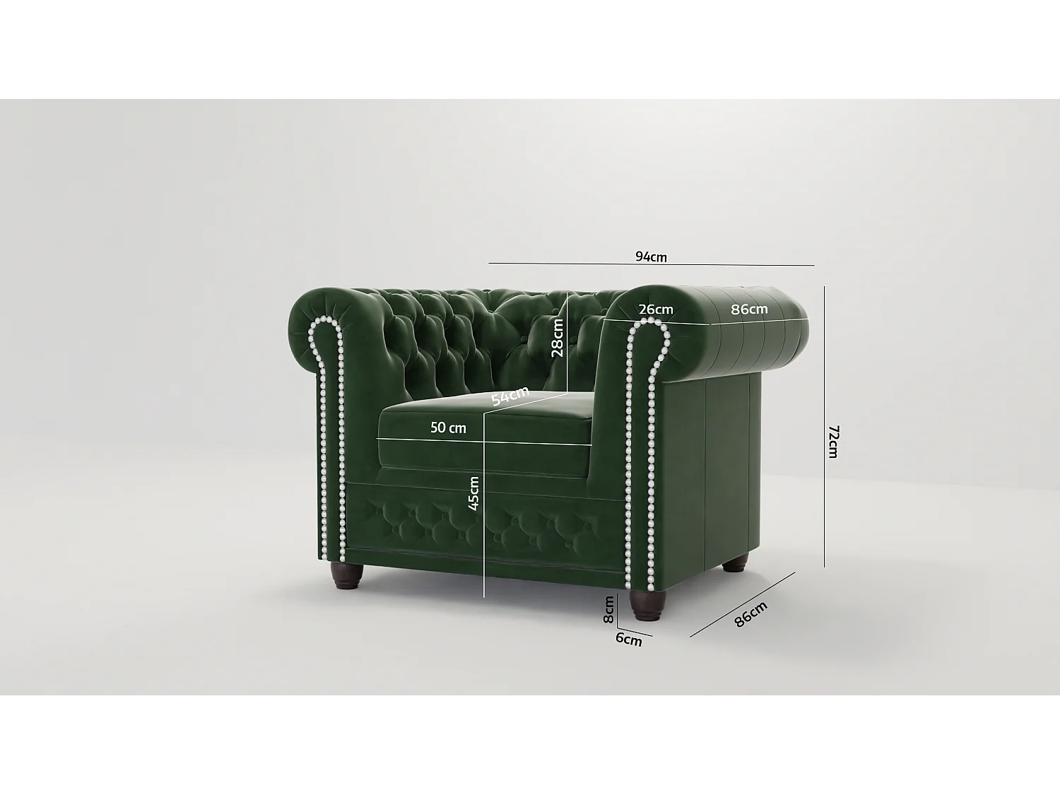 Chesterfield Liv Polstergarnitur mit Schlaffunktion 3+2+1 Samt Bezug