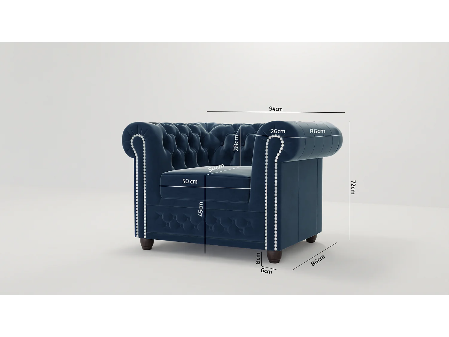 Chesterfield Liv Polstergarnitur mit Schlaffunktion 3+2+1 Samt Bezug