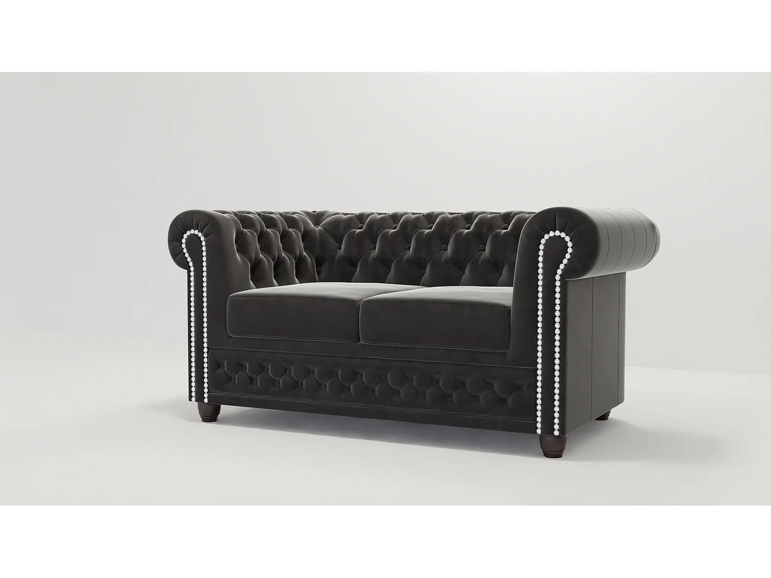 Liv 2-Sitzer Chesterfield Sofa mit Schlaffunktion Samt Bezug
