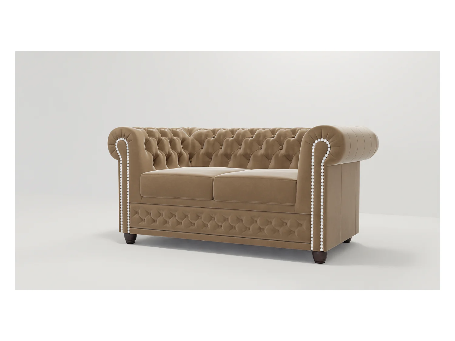 Liv 2-Sitzer Chesterfield Sofa mit Schlaffunktion Samt Bezug