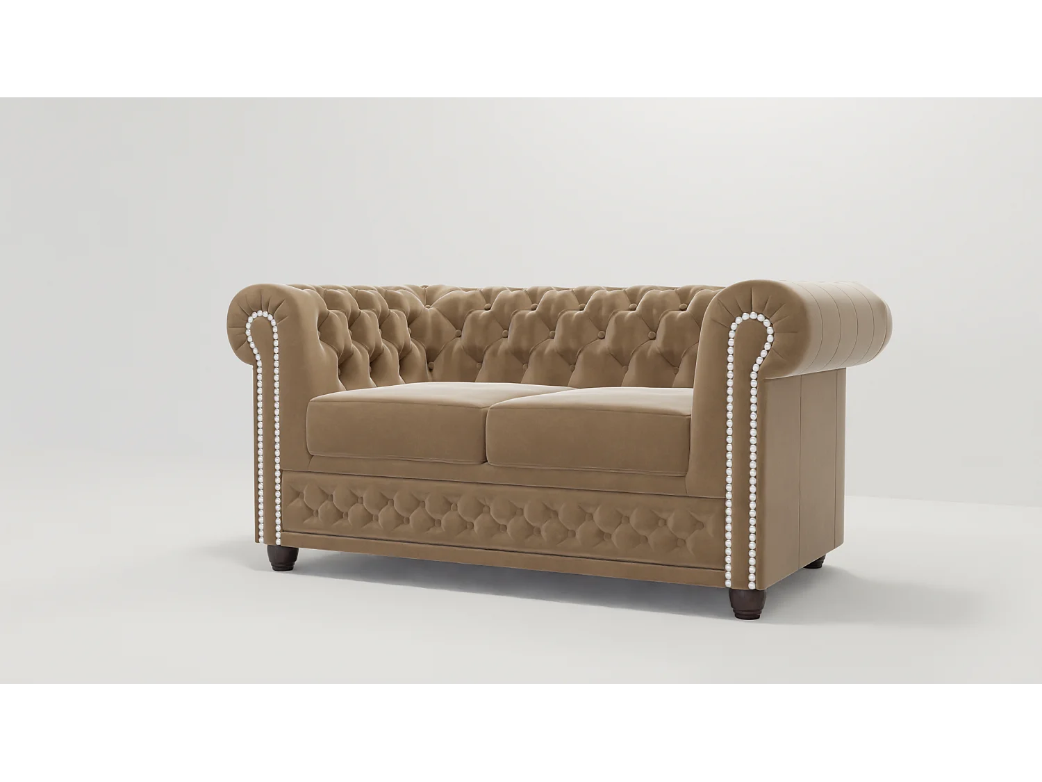 Liv 2-Sitzer Chesterfield Sofa mit Schlaffunktion Samt Bezug