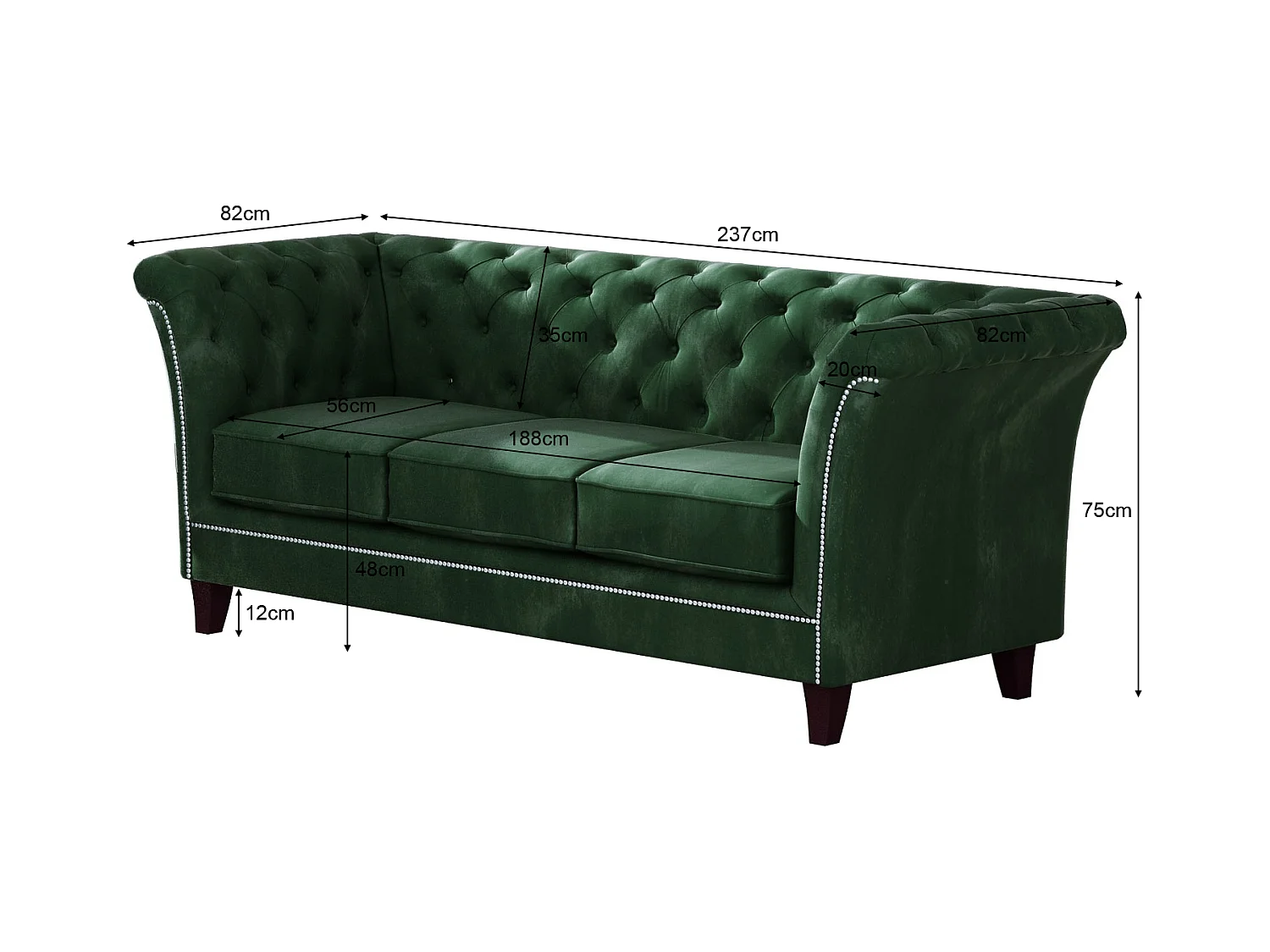 Chesterfield Cohen Polstergarnitur 3+2+1