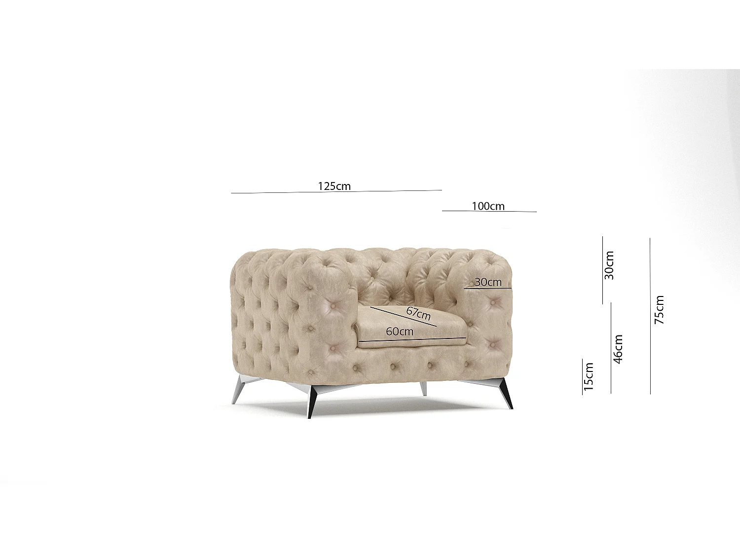 Chesterfield Camilla Polstergarnitur 3+2+1