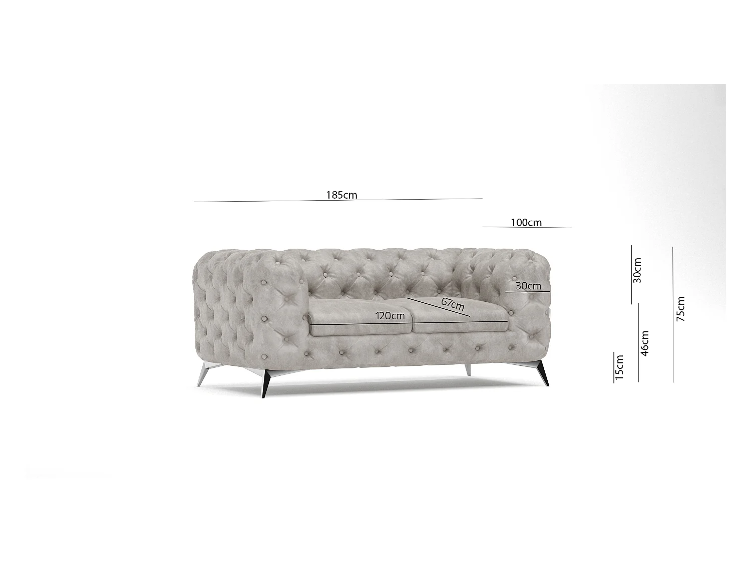 Chesterfield Camilla Polstergarnitur 3+2+1