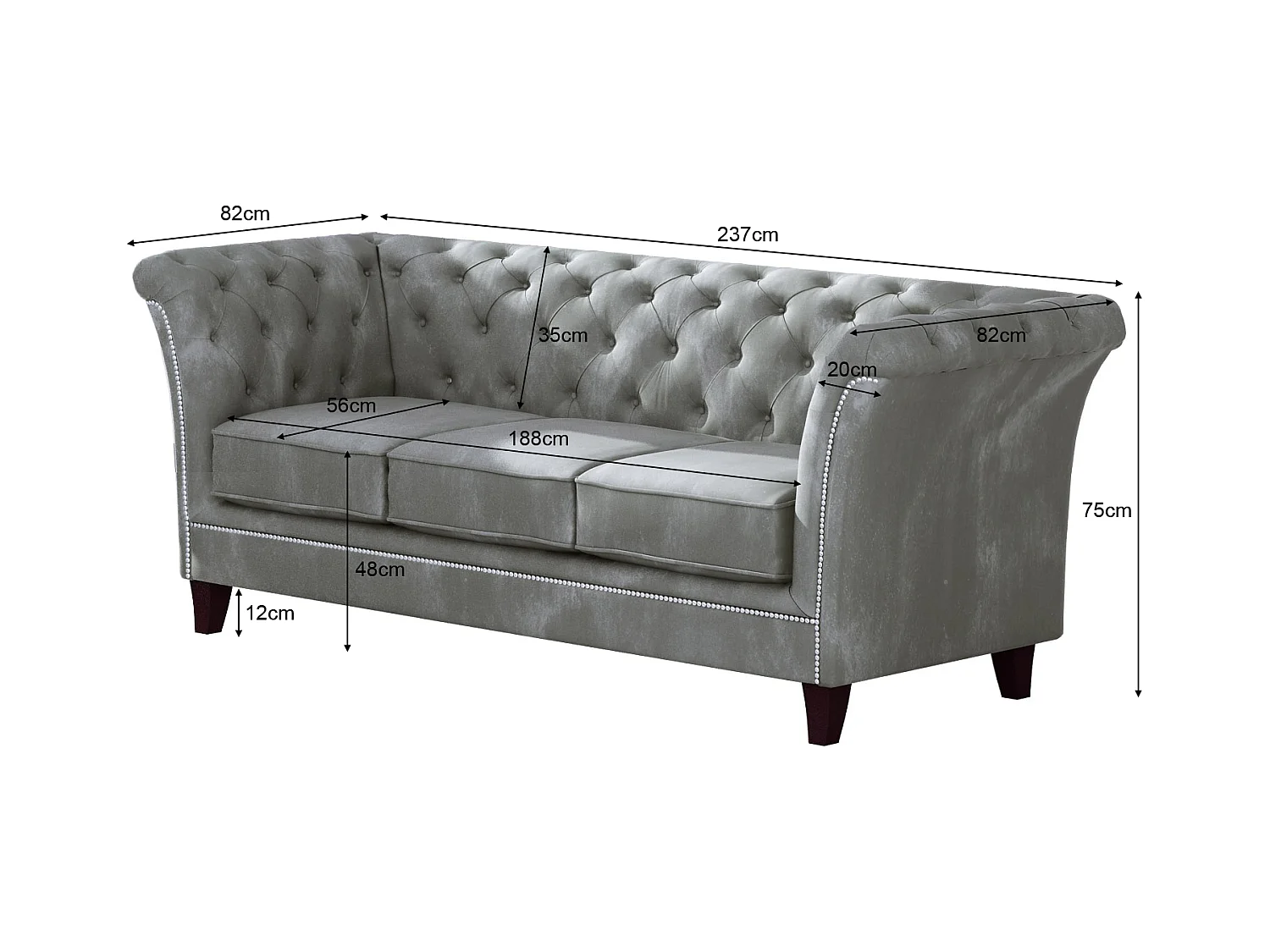 Chesterfield Cohen Polstergarnitur 3+2+1