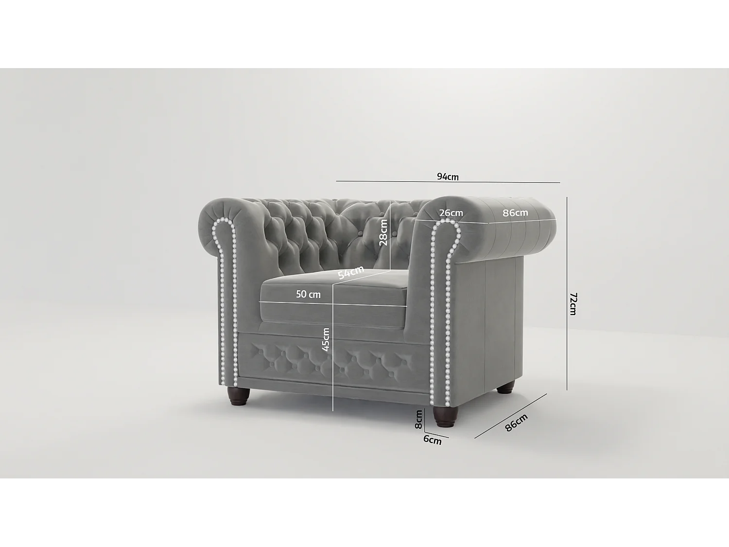 Chesterfield Liv Polstergarnitur mit Schlaffunktion 3+2+1 Samt Bezug