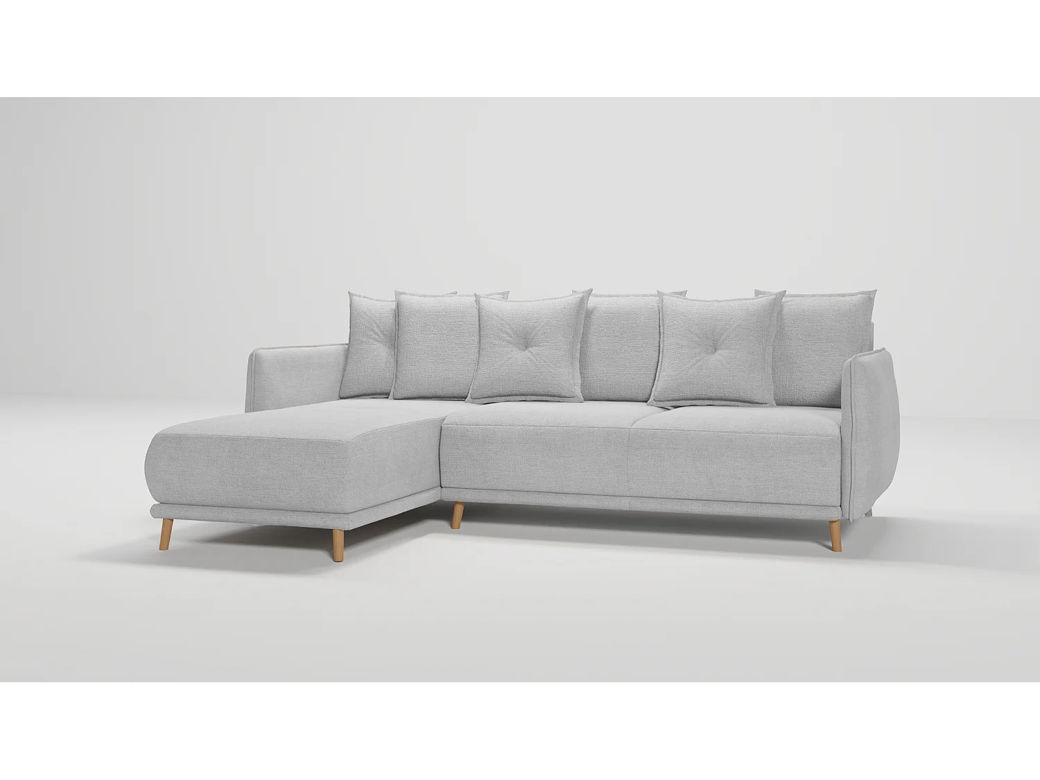 Ecksofa Noah mit Bettfunktion und Bettkasten, im skandinavischen Design