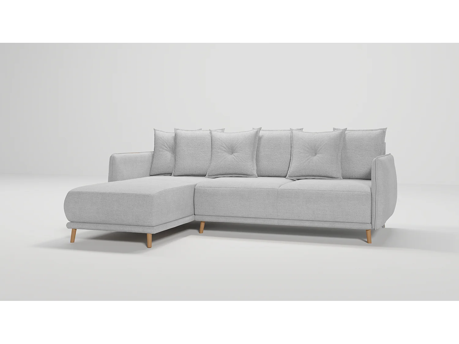 Ecksofa Noah mit Bettfunktion und Bettkasten, im skandinavischen Design