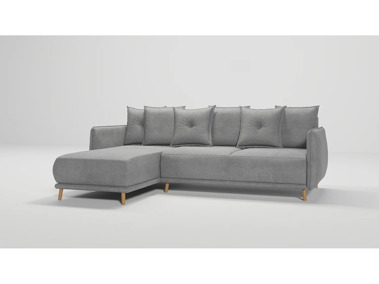 Ecksofa Noah mit Bettfunktion und Bettkasten, im skandinavischen Design