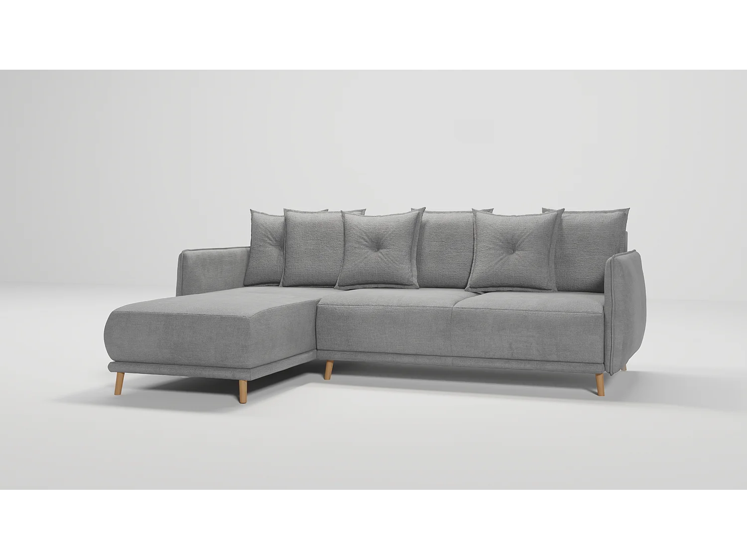 Ecksofa Noah mit Bettfunktion und Bettkasten, im skandinavischen Design