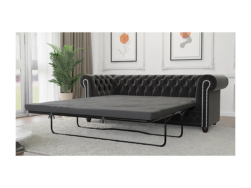 Liv 3-Sitzer Chesterfield Sofa mit Schlaffunktion Samt Bezug