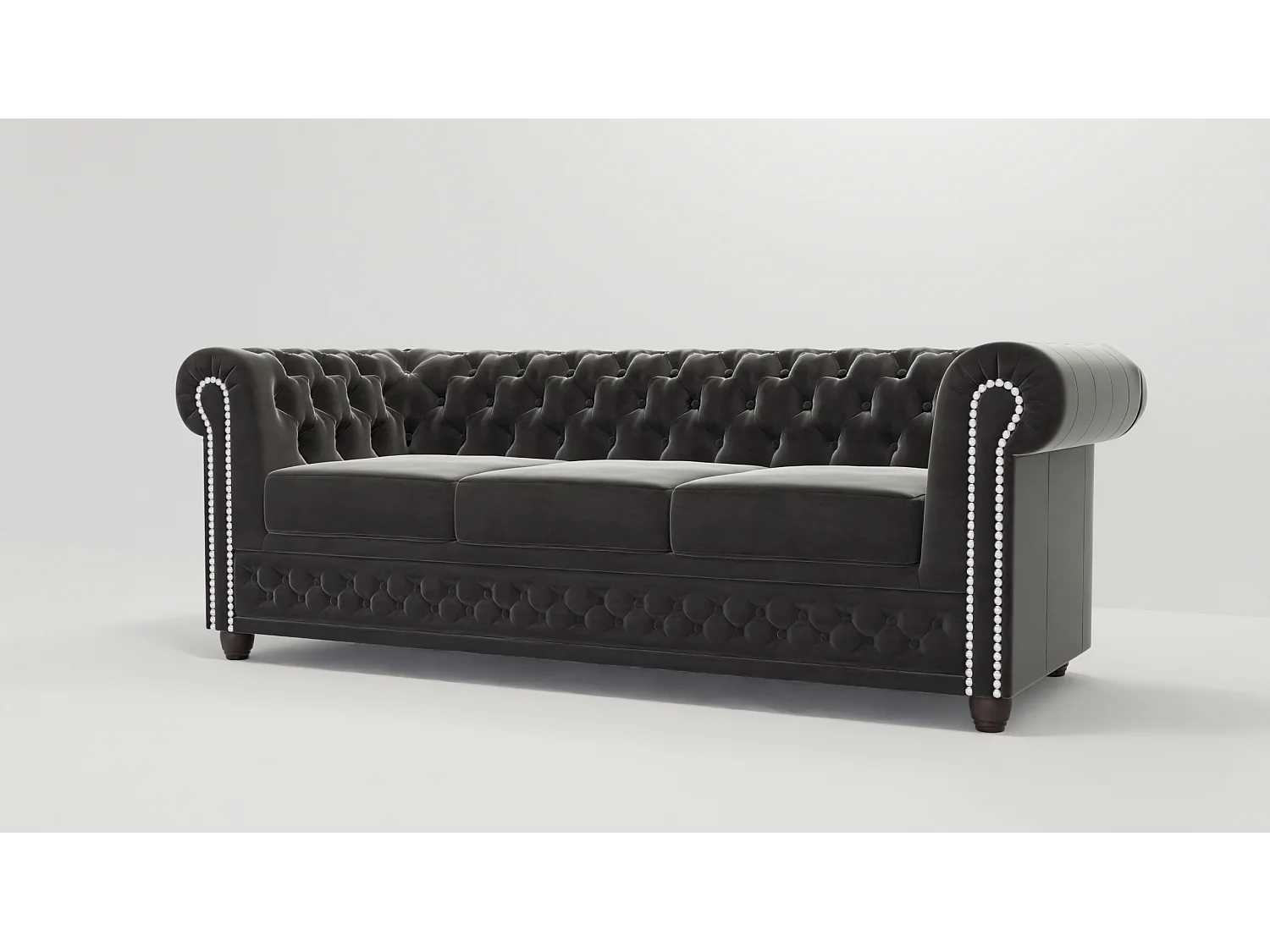 Liv 3-Sitzer Chesterfield Sofa mit Schlaffunktion Samt Bezug